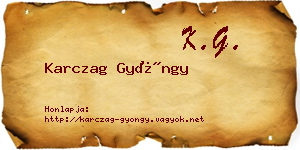 Karczag Gyöngy névjegykártya